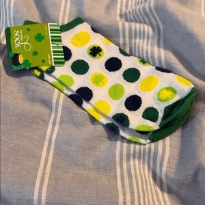 Green and Yellow Polka Dot Socks